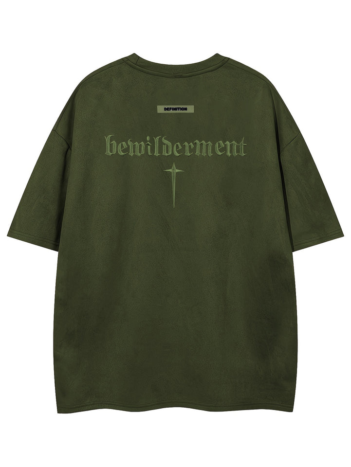 Men'S Casual Streetwear Embroidered Suede-Like Short Sleeve