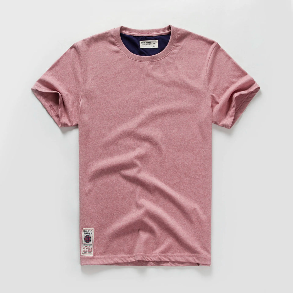 Men's T-shirt Cotton Solid Color t shirt Men Causal O-neck Basic Tshirt Male High Quality Classical Tops