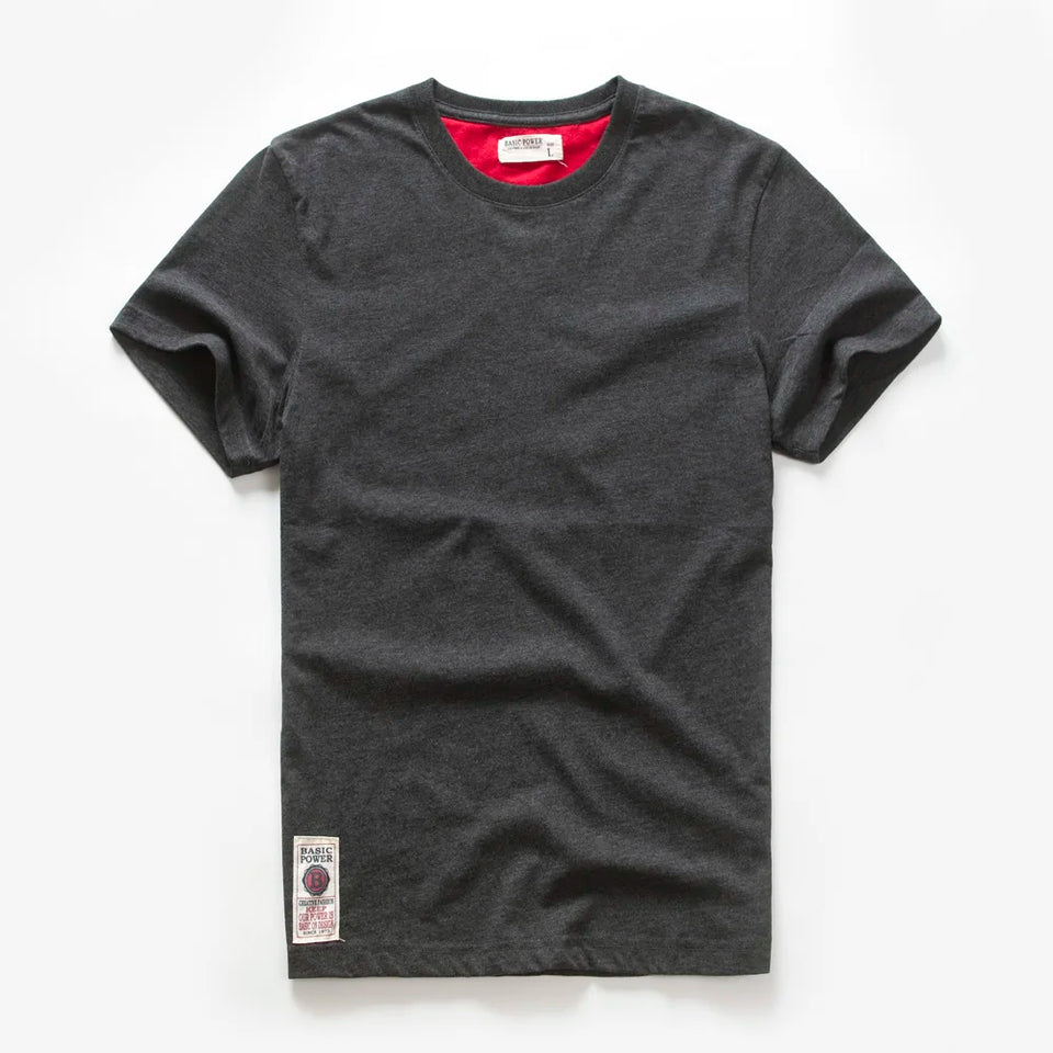 Men's T-shirt Cotton Solid Color t shirt Men Causal O-neck Basic Tshirt