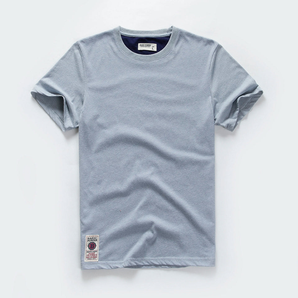Men's T-shirt Cotton Solid Color t shirt Men Causal O-neck Basic Tshirt