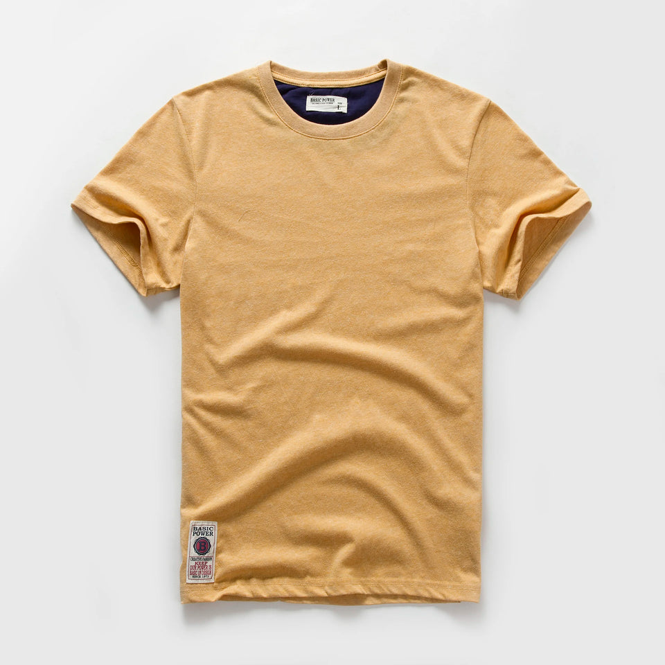 Men's T-shirt Cotton Solid Color t shirt Men Causal O-neck Basic Tshirt Male High Quality Classical Tops