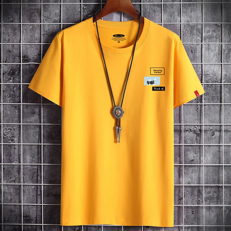 2021 Newest T Shirt for Men Clothing Fitness White O Neck Man T-shirt
