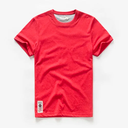 Men's T-shirt Cotton Solid Color t shirt Men Causal O-neck Basic Tshirt