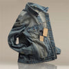 Fashion Men's Jeans Slim Fit MEN'S Jacket Jeans Coat Men's Winter Korean-style Denim Jacket Men's Fashionable New Style Overcoat
