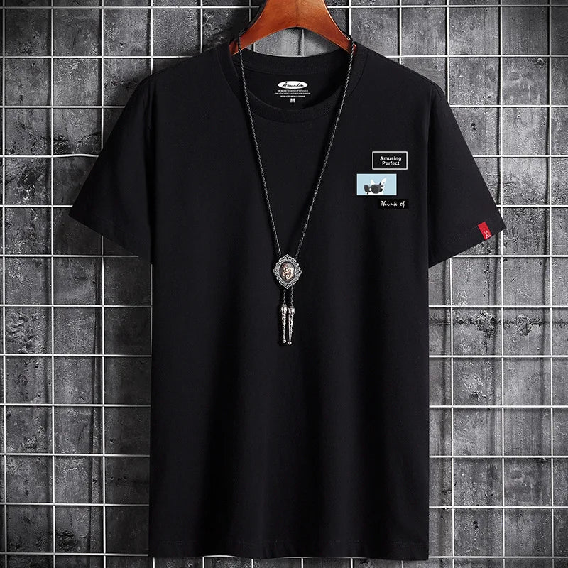 2021 Newest T Shirt for Men Clothing Fitness White O Neck Man T-shirt