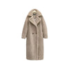 Faux Fur Coats Women Lamb Wool Long Coat Thick Warm Elegant Maxi Turn Down Collar Spring Outerwear Autumn Winter Jackets