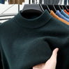 Mens Crew Neck Cashmere Pullover for Men Clothes Black Sweater Winter Warm Sweater Middle Aged Spring Casual Tops to Father Gift