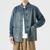 2024 Chinese Style Denim Jacket Men Streetwear Oriental Clothes Autumn Male Jeans Coat Vintage Fashion Hip Hop Loose Outwear