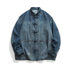 2024 Chinese Style Denim Jacket Men Streetwear Oriental Clothes Autumn Male Jeans Coat Vintage Fashion Hip Hop Loose Outwear