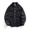 Men Fashion Denim Jackets Coats Loose Fit Pockets Solid Turn Down Collar Full Sleeve Regular Jacket Spring 2025 Causal Clothing