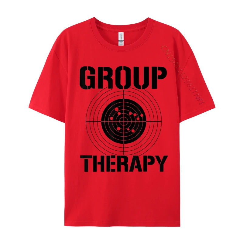 Men T-shirts Group Therapy Casual T-Shirt Retro Normal Cotton