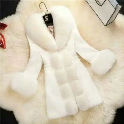 Faux Fur Coat for Women's Fashion High-end Faux Rabbit Fur Coat 2025 New Women's Coat Medium Length New Large Fur Collar