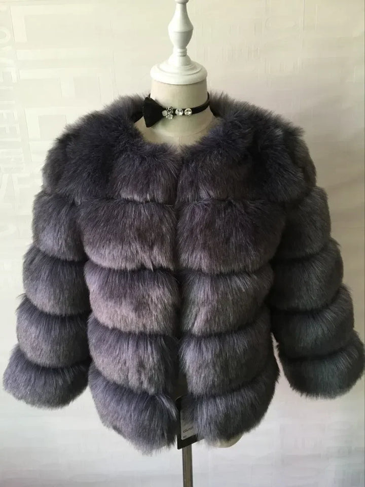 Faux Fur Coats Women Short Coat Jackets Elegant Jacket  Autumn Winter Y2k Furry Outerwear Mom Splice Thick Warm Coffe Coats