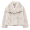 HH Faux Fur Coats For Women Autumn Winter Warm Oversize Outerwear Elegant Yellow Long Sleeve Jacket 2025 Fashion Streetwear