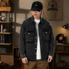 Men Fashion Denim Jackets Coats Loose Fit Pockets Solid Turn Down Collar Full Sleeve Regular Jacket Spring 2025 Causal Clothing