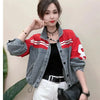 Denim Jacket Women's 2025Spring Autumn New European Fashion Cowboy Coat Female Trend Contrast Jeans Outwear Design Sense Outcoat