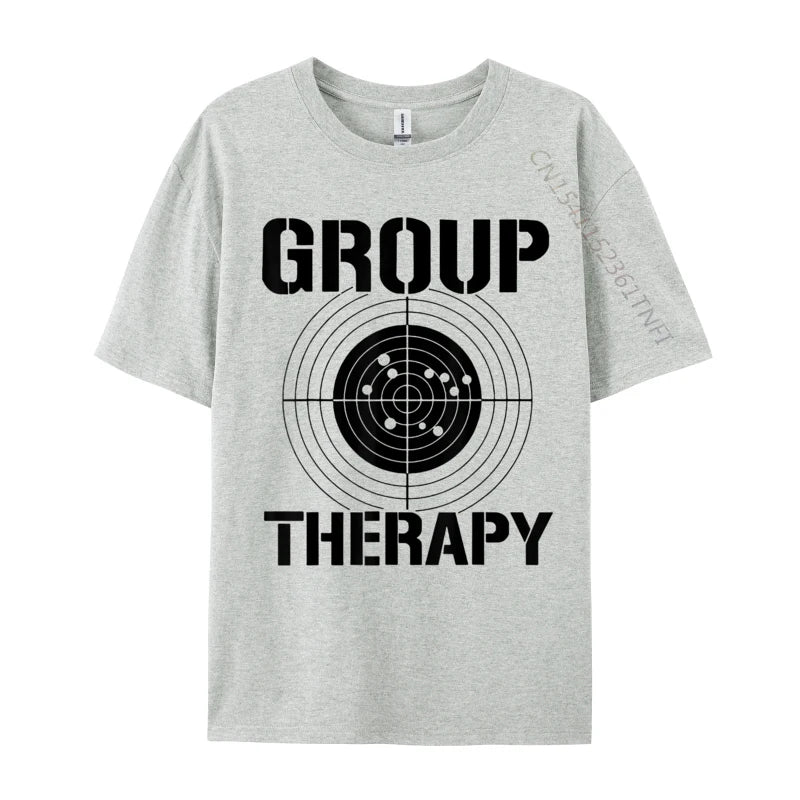 Men T-shirts Group Therapy Casual T-Shirt Retro Normal Cotton