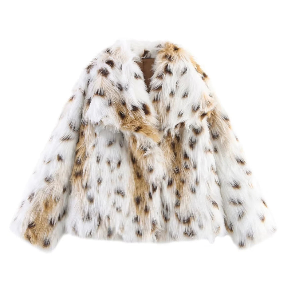 HH Faux Fur Coats For Women Autumn Winter Warm Oversize Outerwear Elegant Yellow Long Sleeve Jacket 2025 Fashion Streetwear