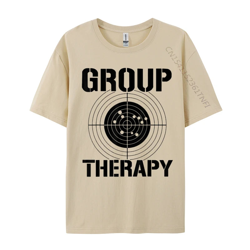 Men T-shirts Group Therapy Casual T-Shirt Retro Normal Cotton