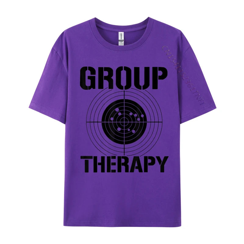 Men T-shirts Group Therapy Casual T-Shirt Retro Normal Cotton