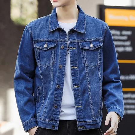 Denim Jacket for Men 2025 New Spring Autumn Casual Trendy Wear Loose Fit Workwear Clothing Wholesale Top Selling Item