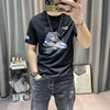 T Shirt for Men Black Man Tee Shirts Slim Fit Streetwear