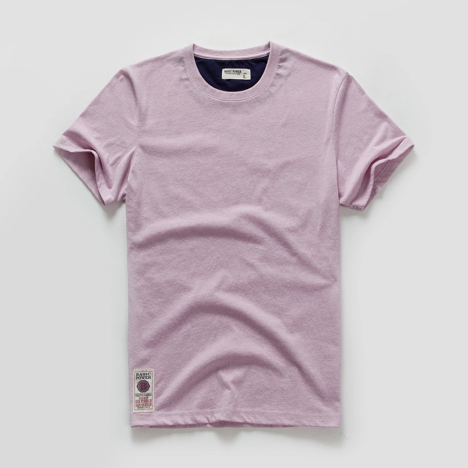 Men's T-shirt Cotton Solid Color t shirt Men Causal O-neck Basic Tshirt