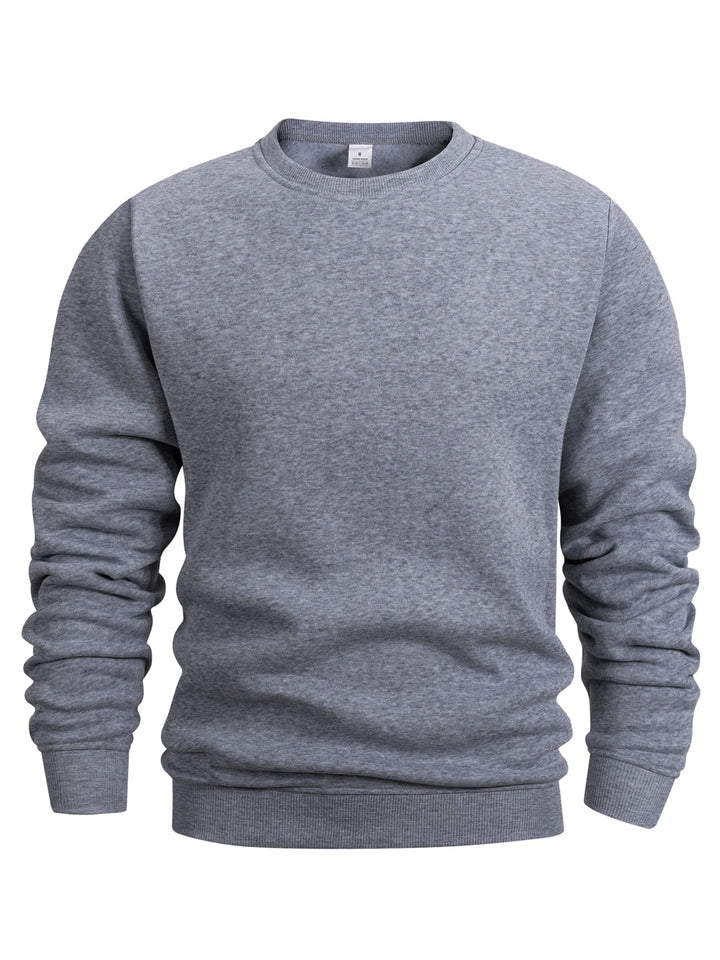 Men's Crew Neck Sweatshirts Solid Color Sweatwear Spring Outdoor Casual Daily Long Sleeve Pullover Hoodie Man Sportswear