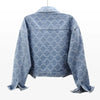 Denim Women's Jacket 2025 Autumn/winter Style Embroidery Jacquard Cropped Loose-fit Versatile Tweed Jacket Top For Ladies
