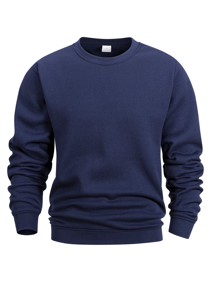 Men's Crew Neck Sweatshirts Solid Color Sweatwear Spring Outdoor Casual Daily Long Sleeve Pullover Hoodie Man Sportswear