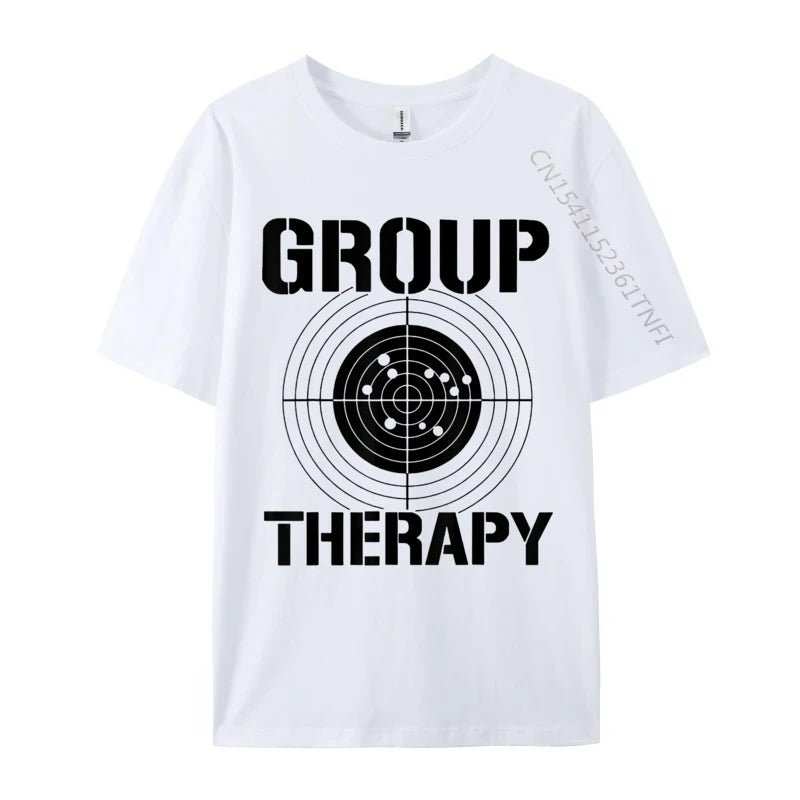 Men T-shirts Group Therapy Casual T-Shirt Retro Normal Cotton