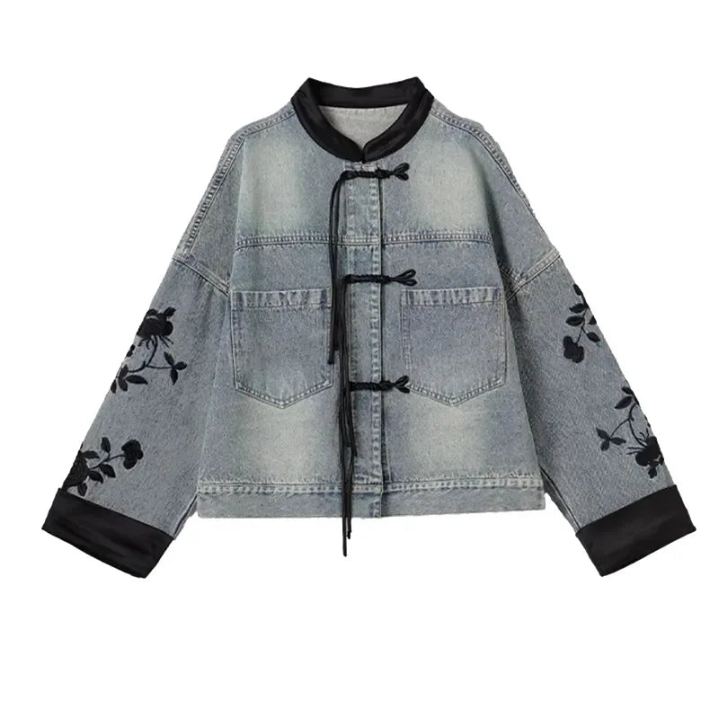 Denim Jacket For Women in Spring and Autumn 2024 New Embroidered Chinese Style Fashion Versatile Denim Clothing High-end women's