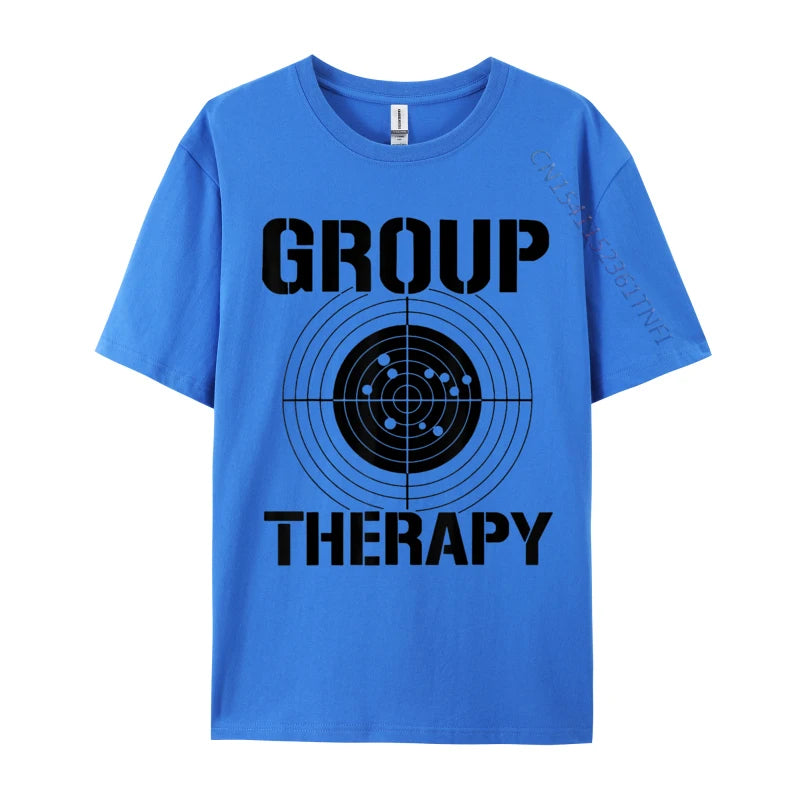 Men T-shirts Group Therapy Casual T-Shirt Retro Normal Cotton