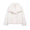 HH Faux Fur Coats For Women Autumn Winter Warm Oversize Outerwear Elegant Yellow Long Sleeve Jacket 2025 Fashion Streetwear