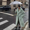 Faux Fur Coats Women Lamb Wool Long Coat Thick Warm Elegant Maxi Turn Down Collar Spring Outerwear Autumn Winter Jackets