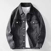 Denim Jacket Men  Single Breasted Coats Turn Down Collar Jackets Distressed Washed Outerwear High Street 2025 Spring Pockets
