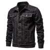 2025 Autumn Men Solid Denim Jackets Fashion Motorcycle Vintage Jeans Jackets Hommes Slim Fit Cotton Casual Black Blue Coats