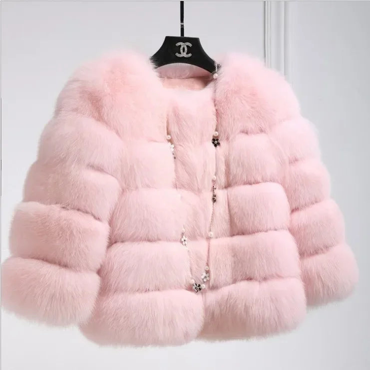Faux Fur Coats Women Short Coat Jackets Elegant Jacket  Autumn Winter Y2k Furry Outerwear Mom Splice Thick Warm Coffe Coats