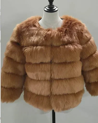 Faux Fur Coats Women Short Coat Jackets Elegant Jacket  Autumn Winter Y2k Furry Outerwear Mom Splice Thick Warm Coffe Coats