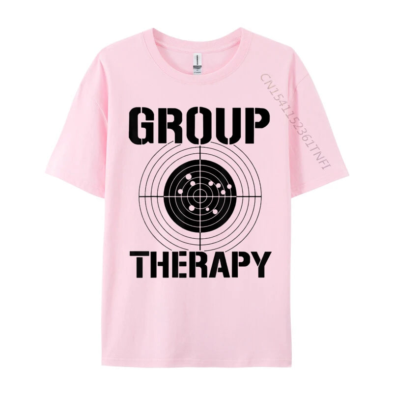 Men T-shirts Group Therapy Casual T-Shirt Retro Normal Cotton