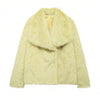 HH Faux Fur Coats For Women Autumn Winter Warm Oversize Outerwear Elegant Yellow Long Sleeve Jacket 2025 Fashion Streetwear