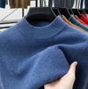 Mens Crew Neck Cashmere Pullover for Men Clothes Black Sweater Winter Warm Sweater Middle Aged Spring Casual Tops to Father Gift