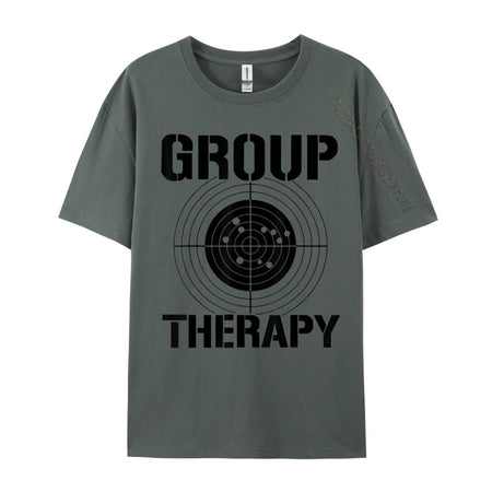 Men T-shirts Group Therapy Casual T-Shirt Retro Normal Cotton