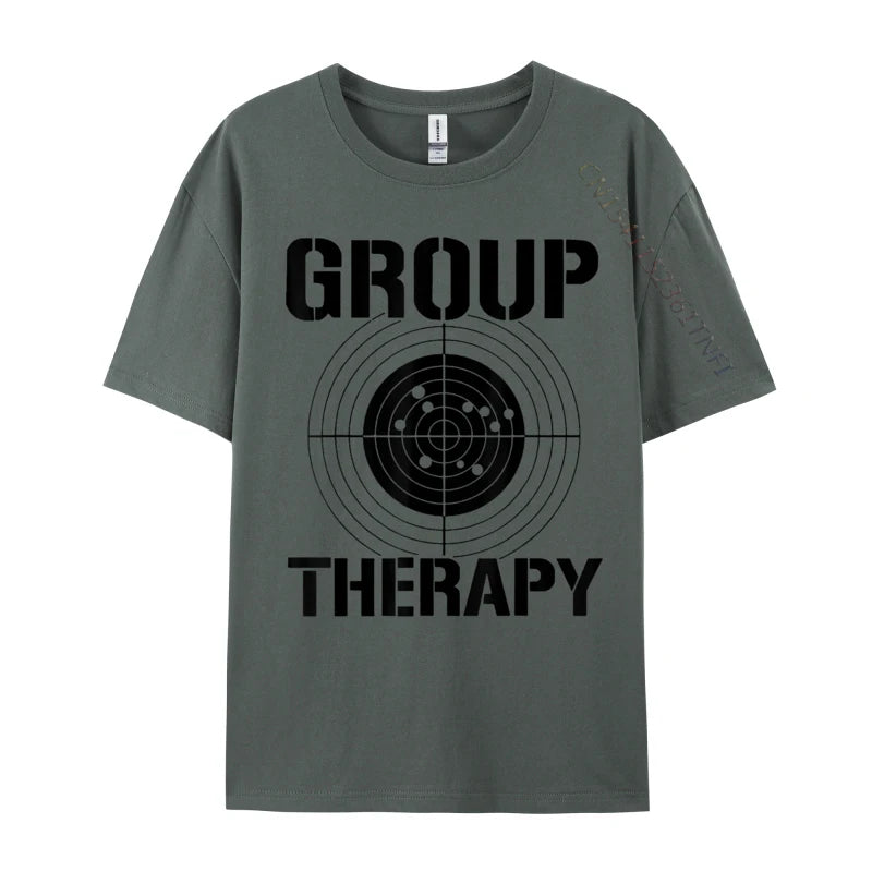 Men T-shirts Group Therapy Casual T-Shirt Retro Normal Cotton