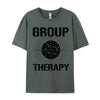 Men T-shirts Group Therapy Casual T-Shirt Retro Normal Cotton