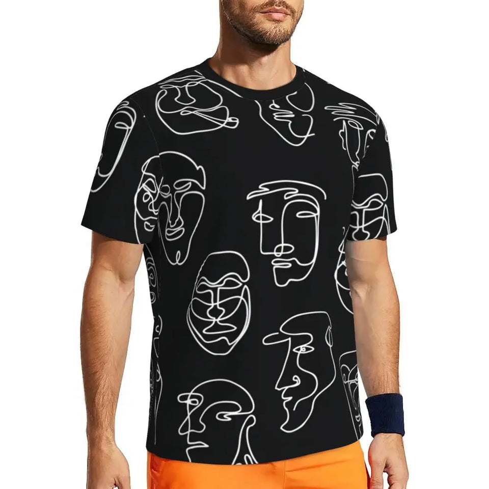 Gym T Shirt For Men Mondrian Line T-Shirts
