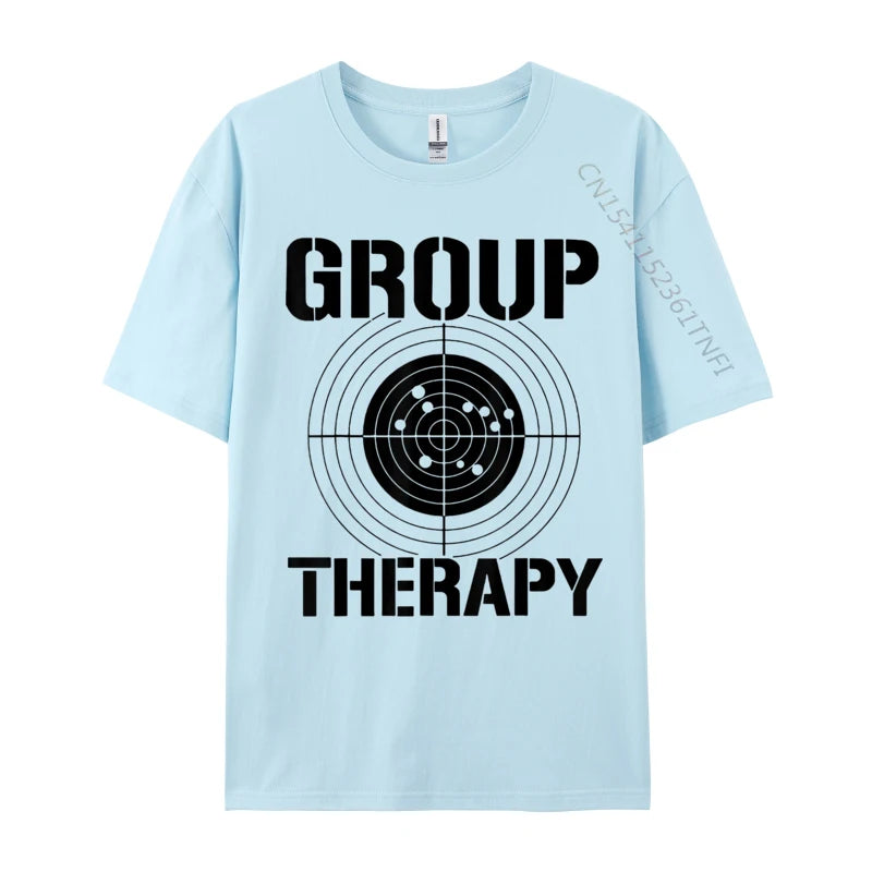 Men T-shirts Group Therapy Casual T-Shirt Retro Normal Cotton