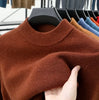 Mens Crew Neck Cashmere Pullover for Men Clothes Black Sweater Winter Warm Sweater Middle Aged Spring Casual Tops to Father Gift