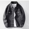 Denim Jacket Men  Single Breasted Coats Turn Down Collar Jackets Distressed Washed Outerwear High Street 2025 Spring Pockets