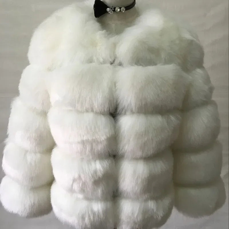 Faux Fur Coats Women Short Coat Jackets Elegant Jacket  Autumn Winter Y2k Furry Outerwear Mom Splice Thick Warm Coffe Coats